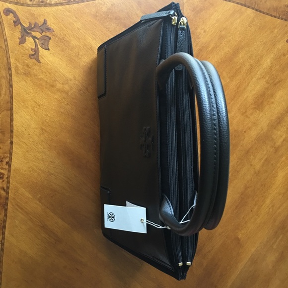 **LAST ONE** Tory Burch Ella Black Leather Tote - Picture 2 of 6